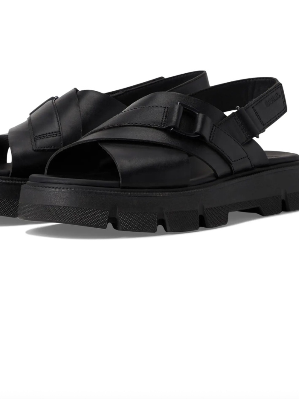 SOREL Rein CB™ Crisscross Flatform Leather Sandals Black, 7.5 (New Without Box)